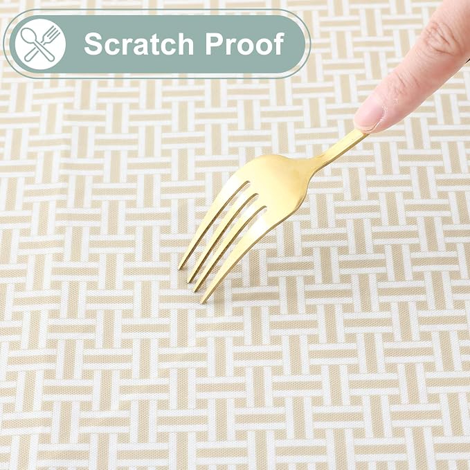 misaya Rectangle Waterproof Vinyl Table Cloth, Plastic Tablecloth - Image 4