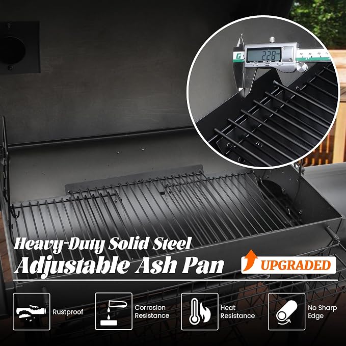 Adjustable Ash Pan for Chargriller Charbroil Grill Charcoal Tray Metal Ash Drip - Image 3
