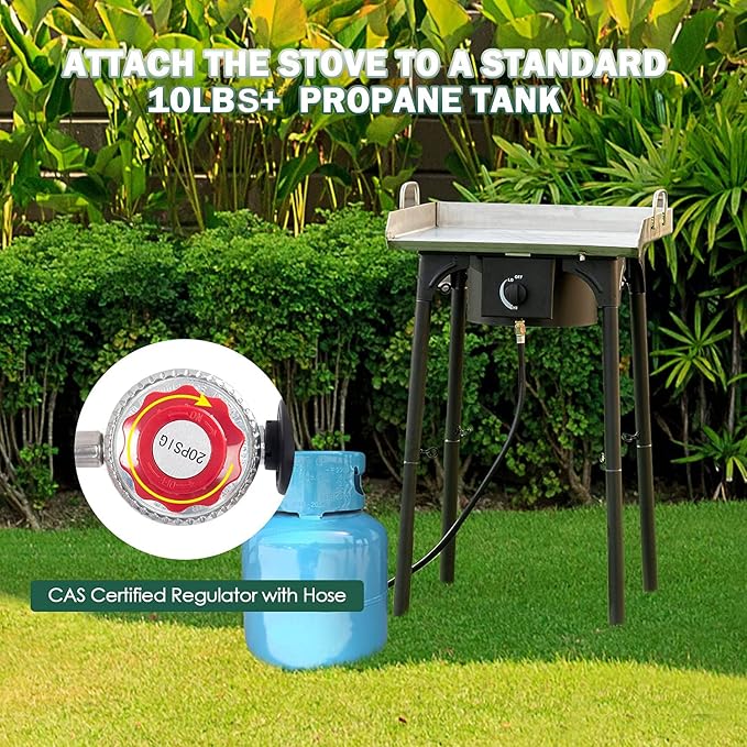 Goplus Outdoor Camping Stove, Single Burner Propane Gas Cooker w/Detachable - Image 5