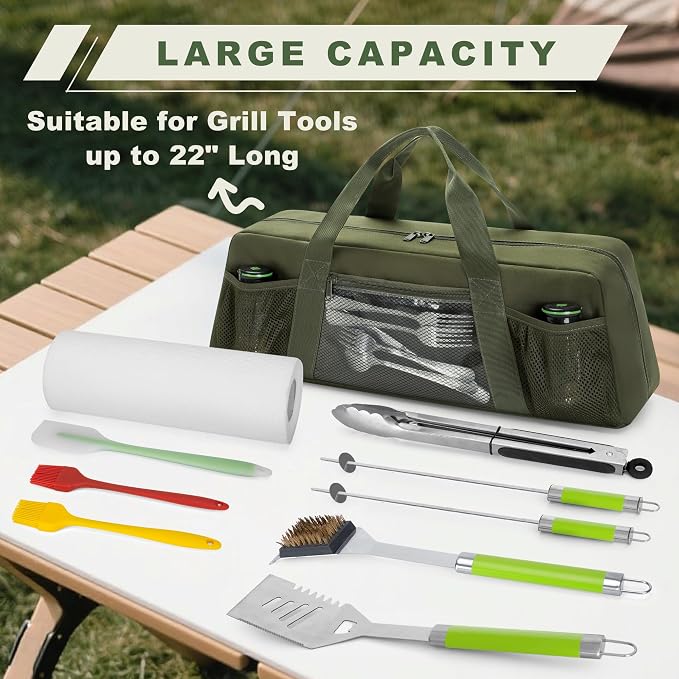 Grill Tool Storage Bag, Outdoor BBQ Utensil Holder - Image 2