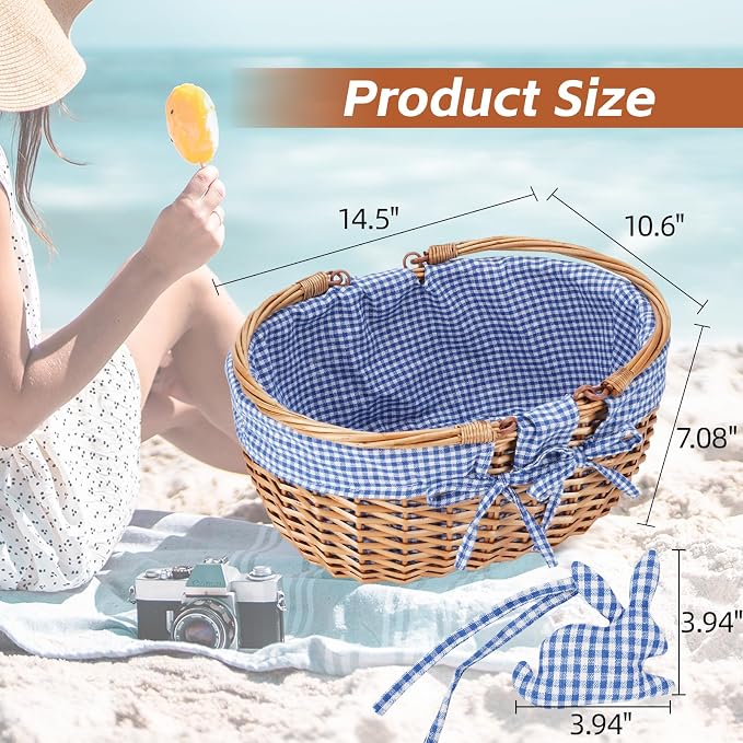 G GOOD GAIN Wicker Picnic Basket - Image 3