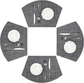 SHACOS Wedge Placemats Set of 4 Woven Vinyl Small Round Table Placemats Wipe by SHACOS
