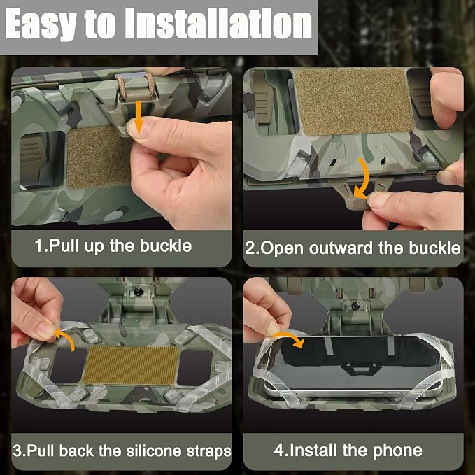 Tactical Plate Carrier Phone Mount, Universal Molle Phone Holder, Tactical - Image 5