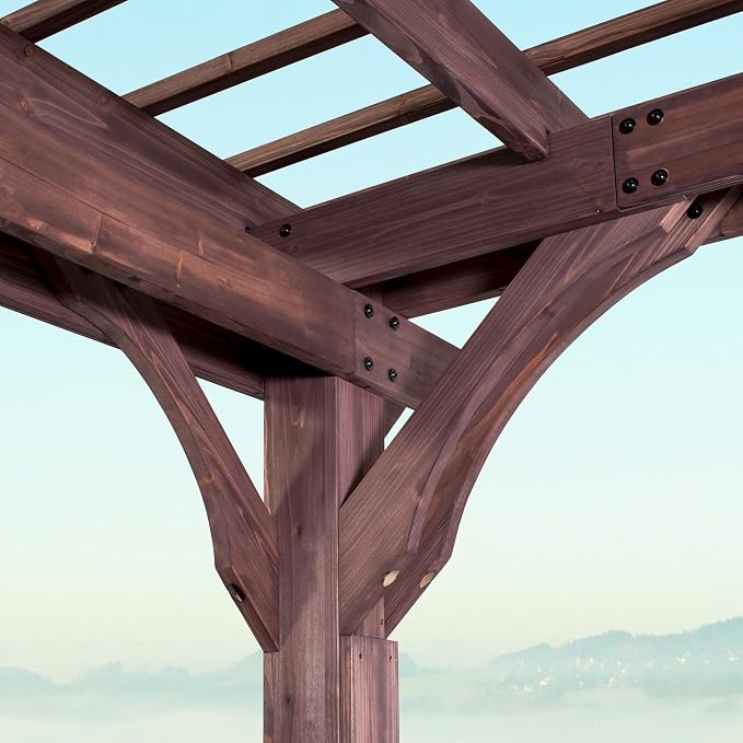 Backyard Discovery Somerville 14 x 10 Walnut All Cedar Pergola, Quality - Image 6