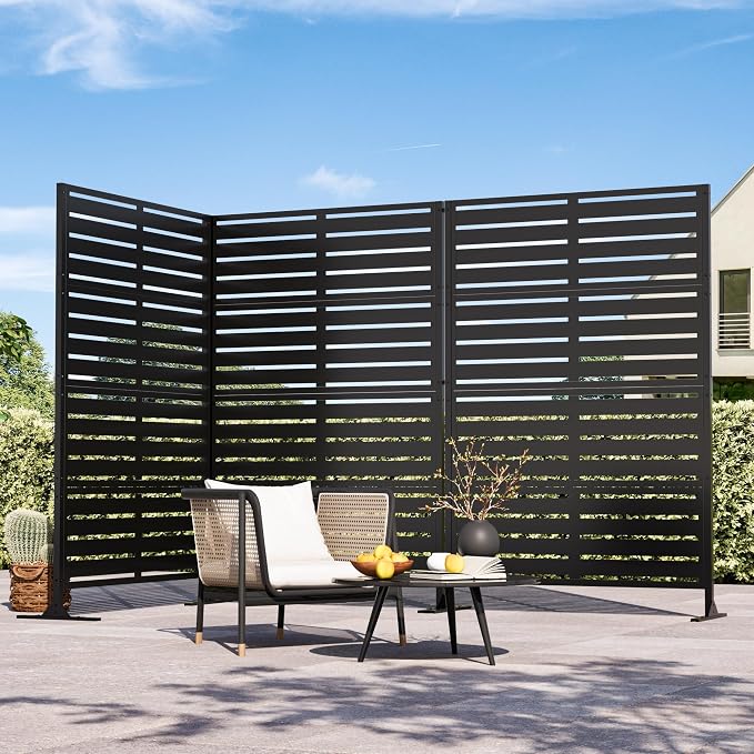 Modern Shade Metal Privacy Screen Outdoor 72" H x 48" W, Stable & Durable by MODERNSHADE