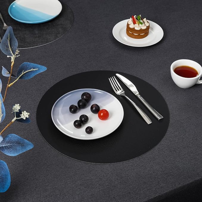 Myir JUN Round Placemats, Dual Sided Faux Leather Place Mats Set of 4 - Image 8