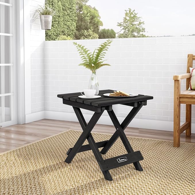 FUNBERRY Outdoor Folding Adirondack Side Table, Portable No Assembly Patio End - Image 2
