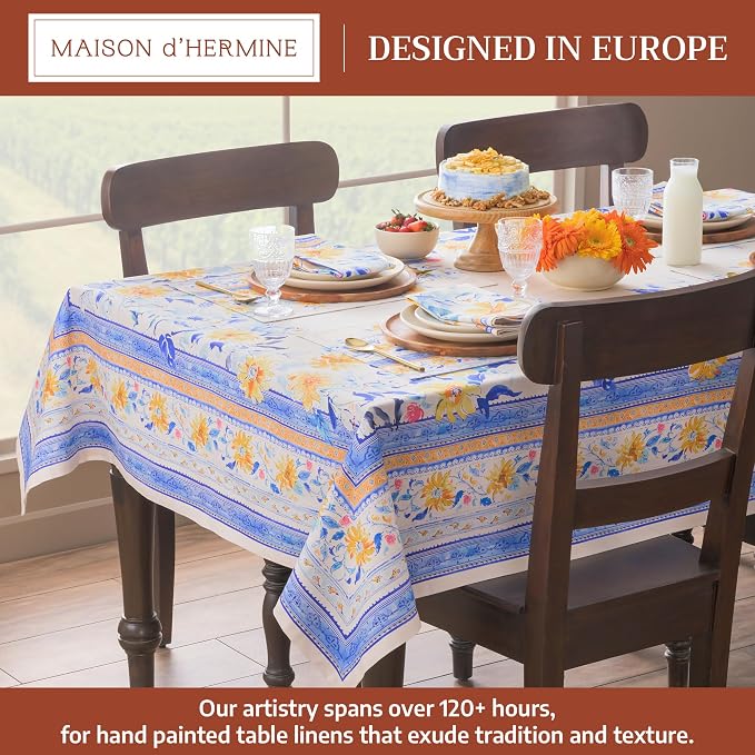 Maison d'Hermine Table Cloth Rectangle Table 100% Cotton Tablecloth - Image 2