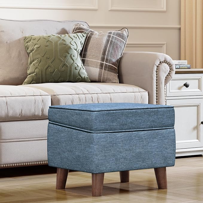 Foot Rest with Adjustable Cover, Storage Ottoman Dorm, Footstool and Sitting - Image 2