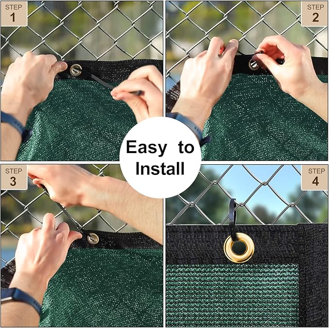 UPGRADE Privacy Fence Screen 6'x26' Dark Green Outdoor 90% Visibility Blockage - Image 4