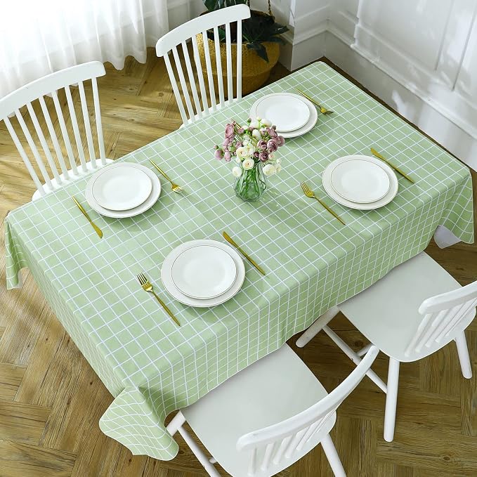 Romanstile Rectangle Vinyl Tablecloth, 100% Waterproof Oil-Proof Checkered - Image 5