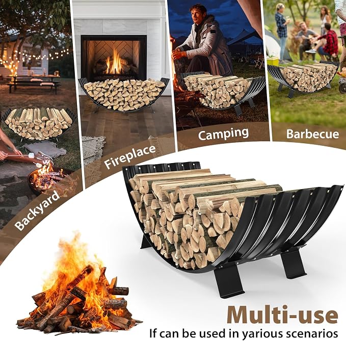 40 inch Diameter Sector Firewood Rack Storage -0.8MM Thick Galvanized Steel - Image 5