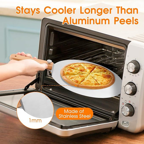 12 inch Stainless Pizza Peel for Large Oven, Pizza Spatula - Image 2
