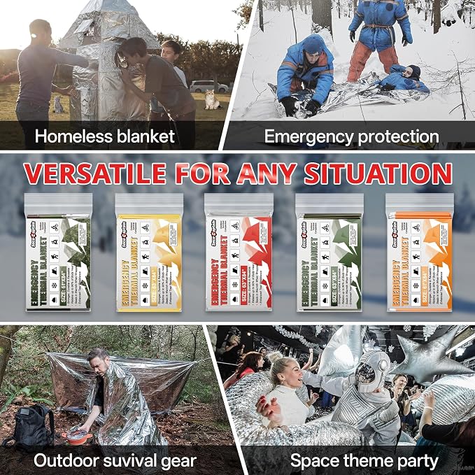 SecuCaptain Survival Emergency Thermal Blankets: 75 Pack Extra Large 84” x63” - Image 6
