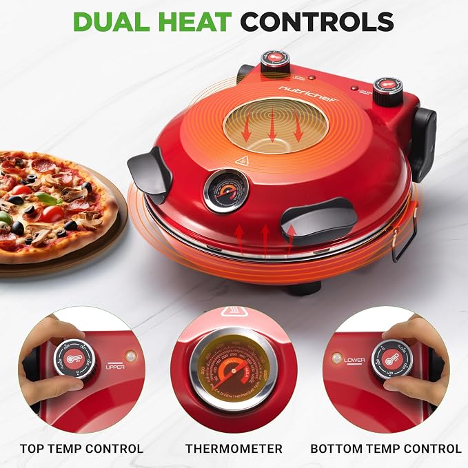 NutriChef Electric Pizza Oven | 1200W Countertop Pizza Maker - Image 5