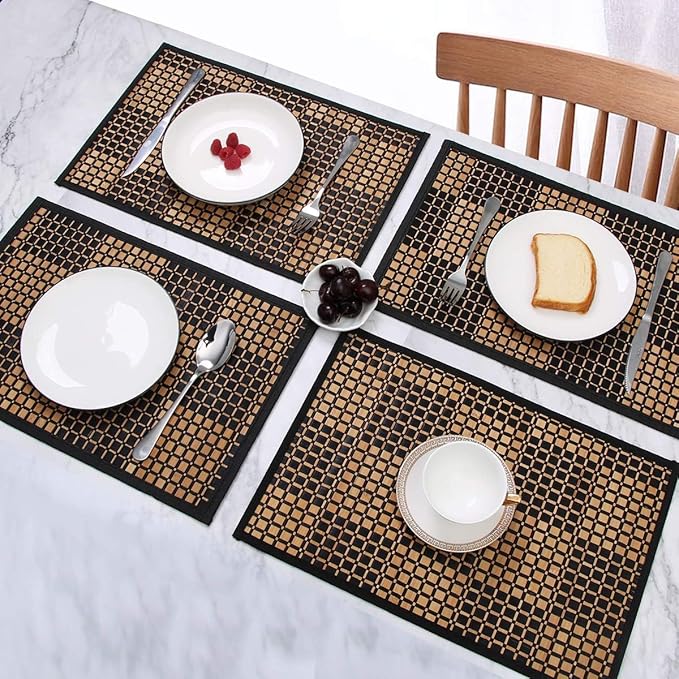 Placemats Set of 4 for Dining Table, Bamboo Place Mats for Kitchen Table Decor - Image 6