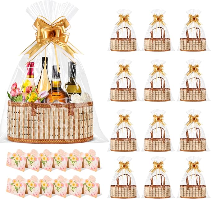 Orchidleaf 12 Set Baskets for Gifts Empty, Gift Empty Bamboo Basket Large by Unknown