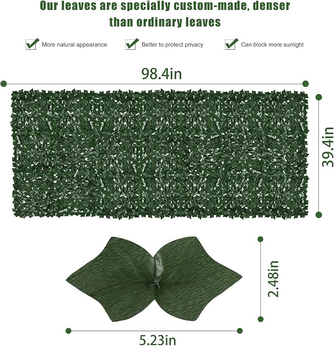 Faux Ivy Privacy Fence Screen Outdoor Expandable Artificial Greenery Roll Fake - Image 2