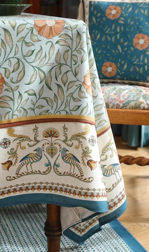 patdrea Designer French Linen Blue Tablecloth - Image 5
