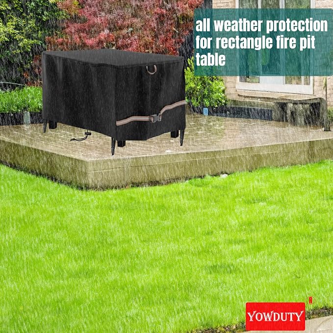 Rectangular Propane Gas Fire Pit Table Cover 44x28x24 Inch, Waterproof Heavy - Image 5