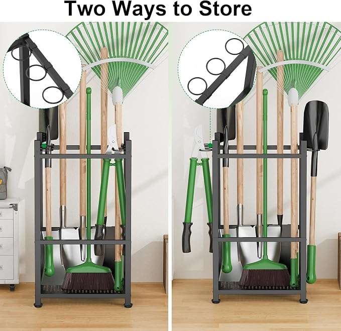 Garden Tool Organizer, Metal Yard Tool Tower Rack - Image 3