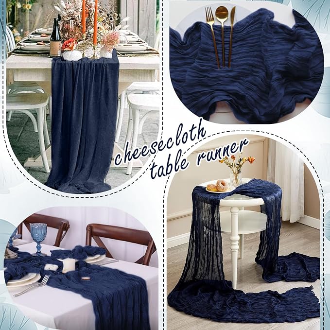 20 Packs Cheesecloth Table Runner 10FT Long Boho Gauze Fabric Table Runner - Image 6