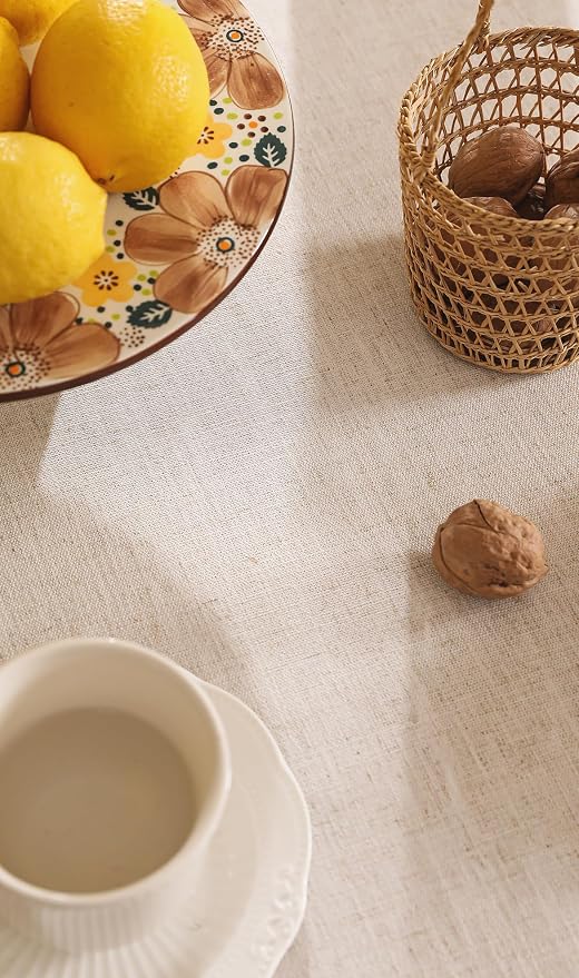 patdrea Designer Vintage Round Tablecloth, Pineapple Pattern Linen Tropical - Image 6
