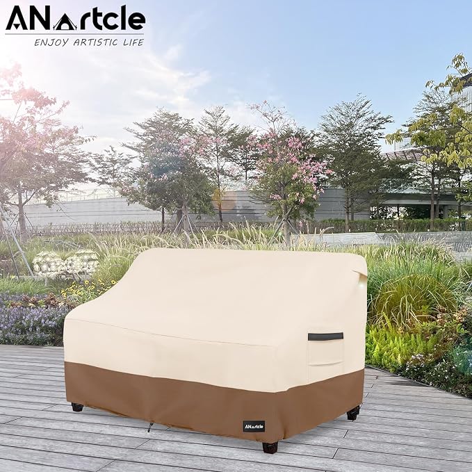 3-Seater Patio Sofa Cover, 85W x 37D x 35H Inches Outdoor Couch Cover, 100% - Image 4