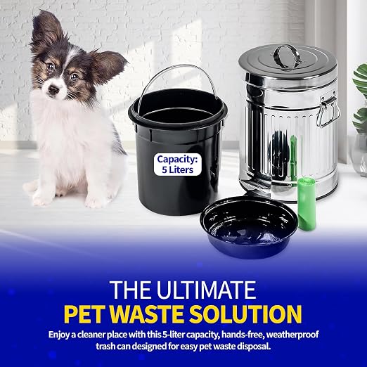 Pet Fit For Life 11" Tall Galvanized Steel Trash Can - Image 4