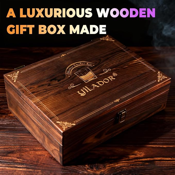 Electric Whiskey Smoker Kit, Luxurious Wooden Box, Heartfelt Christmas Gifts - Image 2