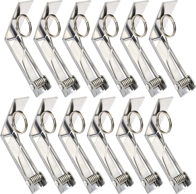 Tablecloth Clips 12 Packs Picnic Table Clips Stainless Steel Tablecloth Cover by Latomex