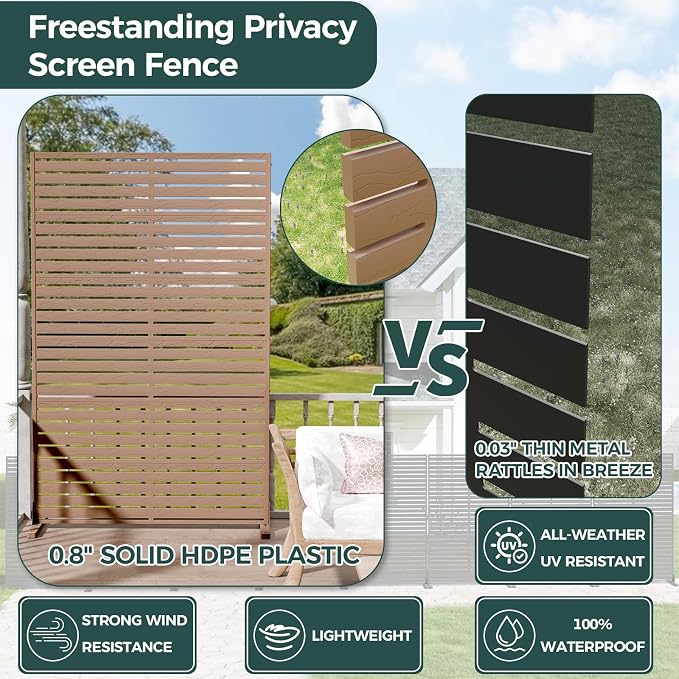 Privacy Fence Screen Outdoor Freestanding Privacy Panel, Room/Garden Divider - Image 3