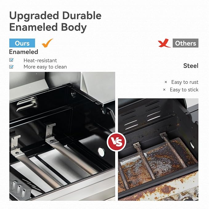 2 in 1 Propane Griddle Grill Combo, 6-Burner Propane Gas BBQ Combo Grill - Image 7