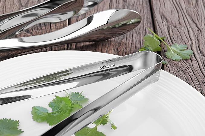 Utility Tongs, 3-Piece Stainless Steel Set in 6, 9 and 12 Inch