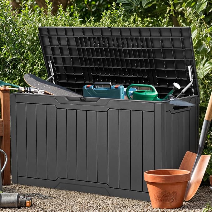 YITAHOME 100 Gallon Outdoor Storage Box, Large Water Resistant Resin Deck Box - Image 5