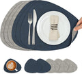 Placemats and Coasters, Washable Reversible Placemats Round Faux Leather by Chitomars