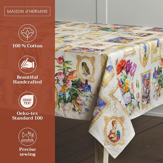 Maison d' Hermine Table Cloth Rectangle Table 100% Cotton 54 x 72 Inches - Image 2