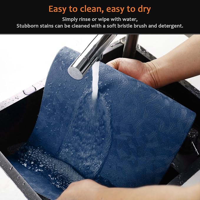 Vinyl Placemats Set of 6 Faux Leather 100% Waterproof Wipeable Washable Place - Image 5