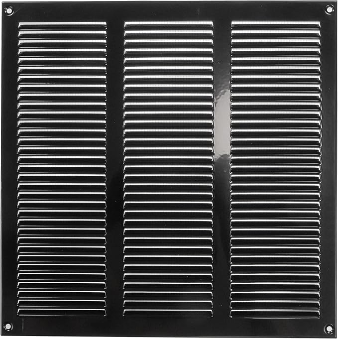 Repa Market 12x12 Inch Air Vent Cover/Black Galvanized Steel Louvered Grill by RepaMarket