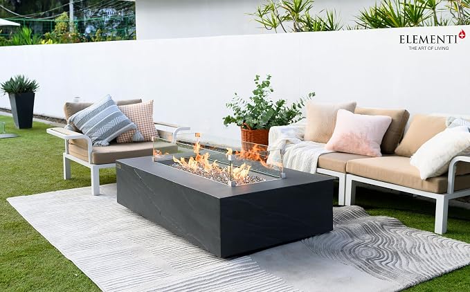 Elementi+ | Bundle Cape Town Gas Fire Pit Cast Concrete 56" Rectangular Fire - Image 6