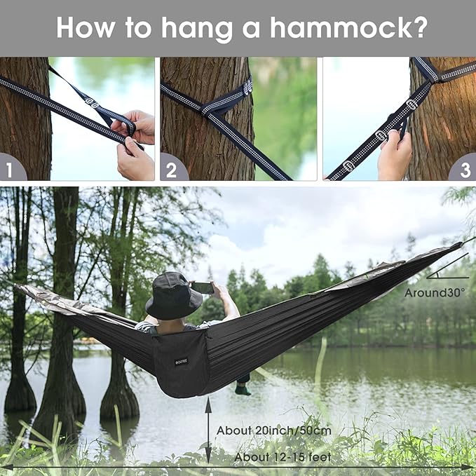 Hammock with Mosquito Net, 2-Person Pop-Up, 440 lb Capacity