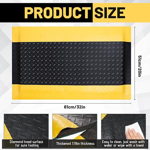 Timgle Anti Fatigue Mats Industrial 1.67 'x 2.5' Heavy Duty Commercial Grade - Image 2