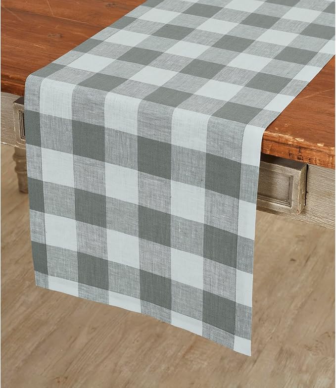 Solino Home Linen Checkered Table Runner 144 Inches Long - Image 2