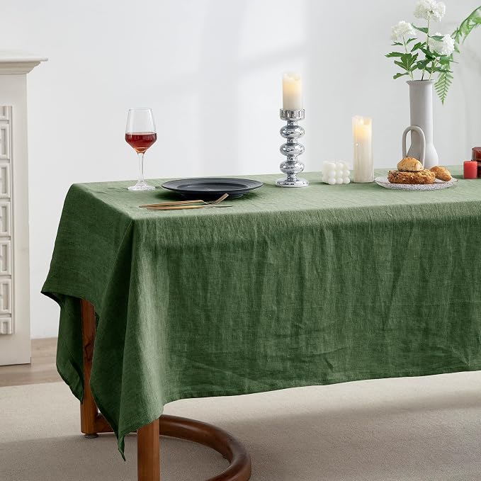 EVERLY 100% Pure Linen Rectangle Tablecloths 60x120Inches - Image 2