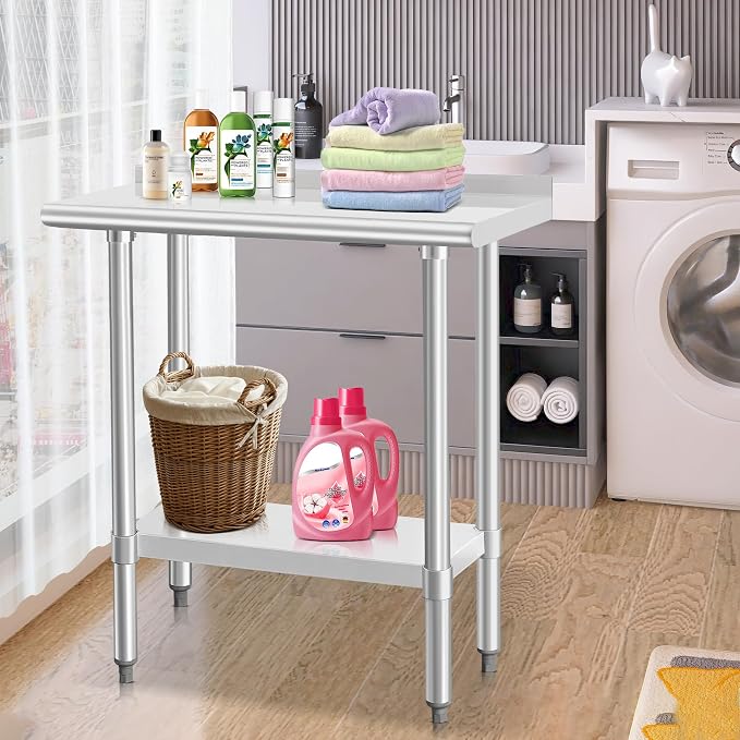 HARDURA Stainless Steel Commercial Work Table Prep Work Metal Table 14×30 Inches - Image 7