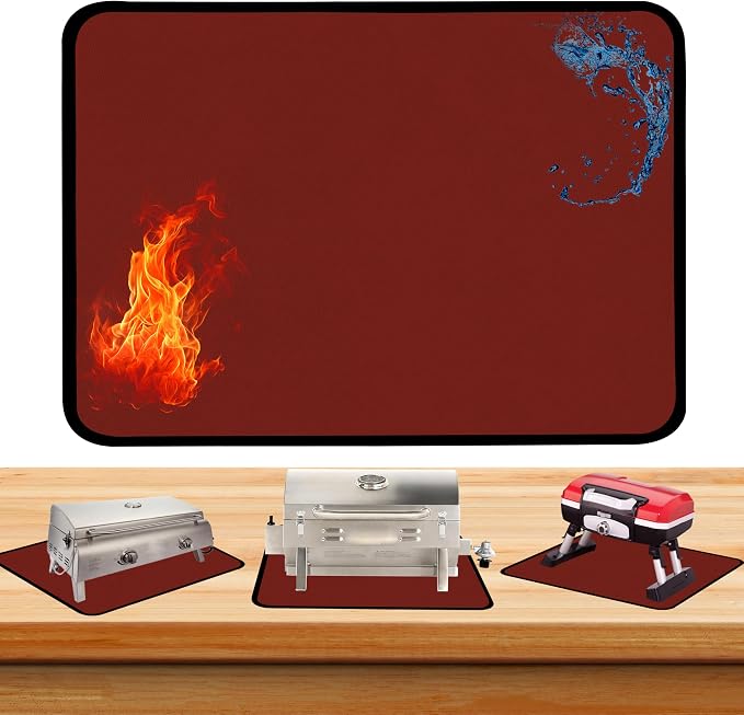 Red 25x19.5 Inchs Heat Resistant Mat by Unknown
