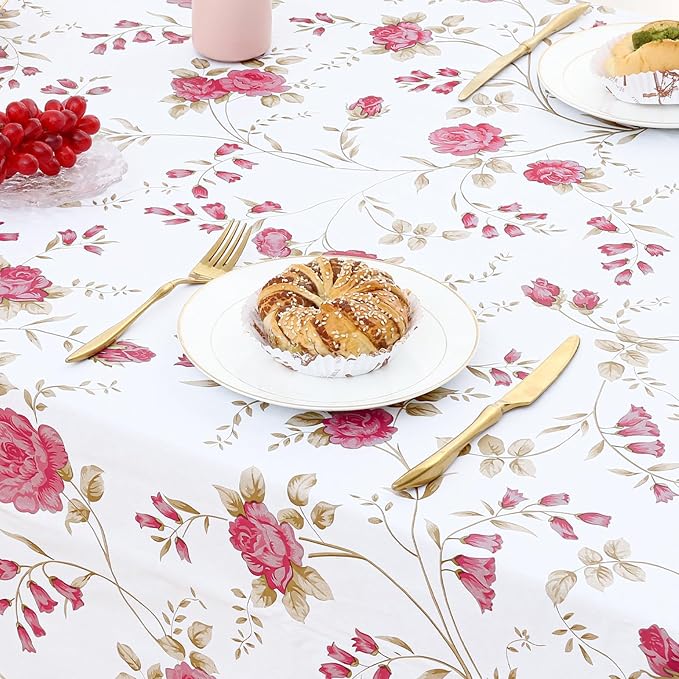 misaya Rectangle Waterproof Vinyl Table Cloth, Plastic Tablecloth - Image 6
