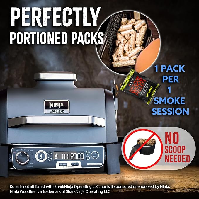 Kona Wood Pellets Intended for The Ninja Woodfire Grill, 12 Single-Use Pouches - Image 3
