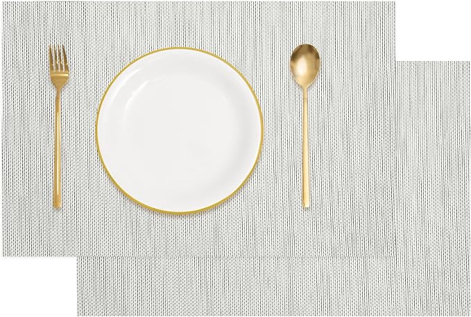 uxcell Faux Linen Placemats, 12x18 Inch Heat Resistant Place Mats Machine by uxcell