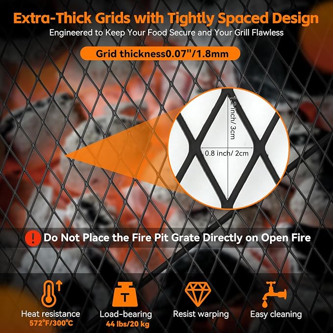 X-Marks Fire Pit Cooking Grill Grate - Image 3